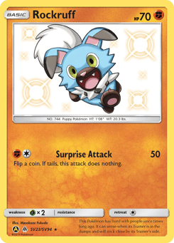Rockruff Hidden Fates Shiny Vault #SV23