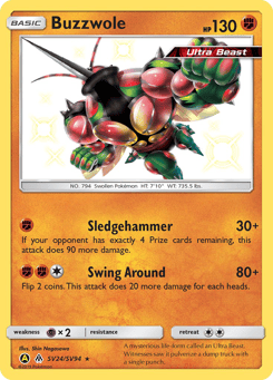 Buzzwole Hidden Fates Shiny Vault #SV24
