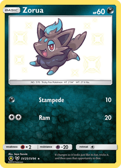 Zorua Hidden Fates Shiny Vault #SV25