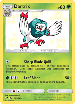 Dartrix Hidden Fates Shiny Vault #SV3