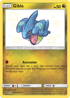 Gible Hidden Fates Shiny Vault #SV38