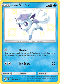Alolan Vulpix Hidden Fates Shiny Vault #SV8