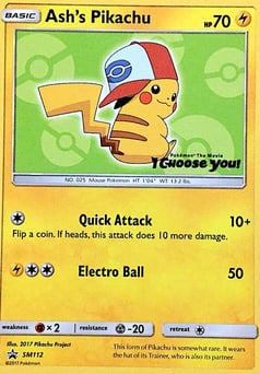 Ash's Pikachu SM Black Star Promos #SM112