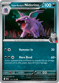 Team Rocket's Nidorino Destined Rivals #118