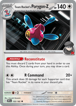 Team Rocket's Porygon-Z Destined Rivals #155