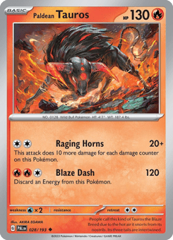 Paldean Tauros Paldea Evolved #28
