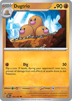 Dugtrio Obsidian Flames #104