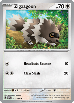 Zigzagoon Obsidian Flames #167