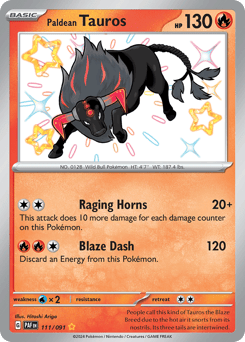 Paldean Tauros Paldean Fates #111