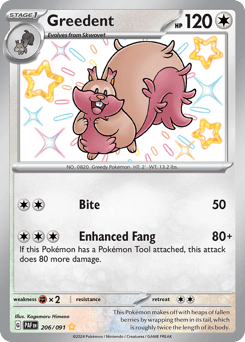 Greedent Paldean Fates #206