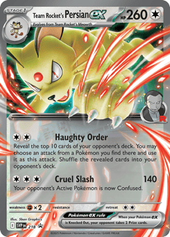 Team Rocket's Persian ex Scarlet & Violet Black Star Promos #218