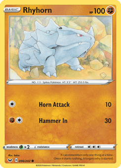 Rhyhorn Sword & Shield #96