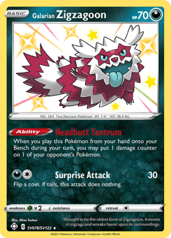 Galarian Zigzagoon Shining Fates Shiny Vault #SV078