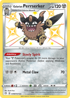 Galarian Perrserker Shining Fates Shiny Vault #SV087