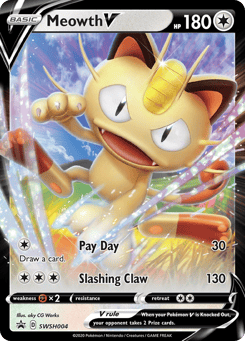 Meowth V SWSH Black Star Promos #SWSH004